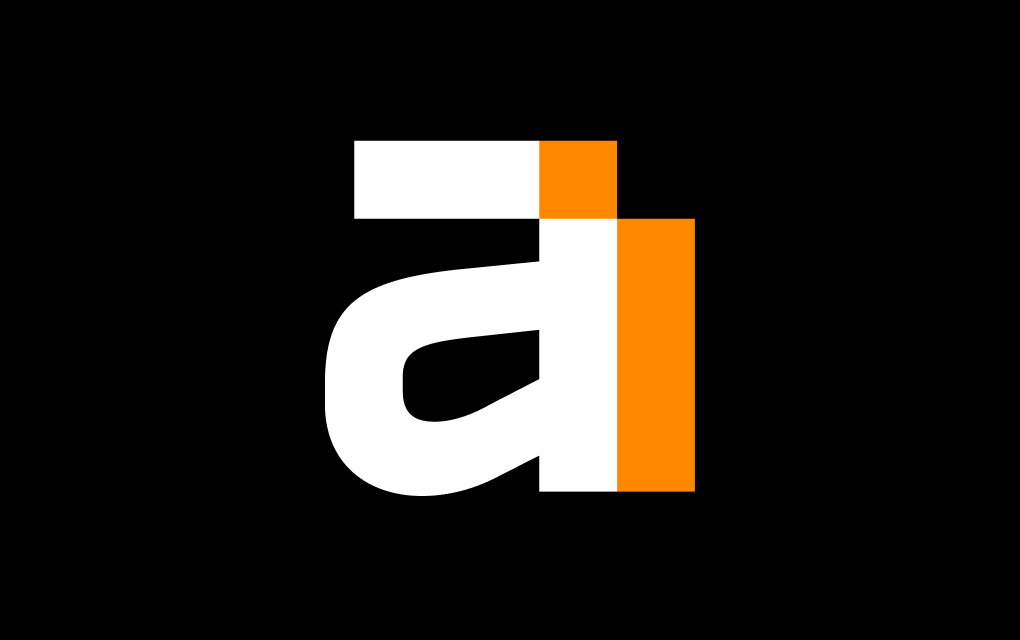 Compact Ahrefs logo on dark background