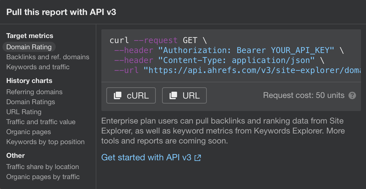 Extrayez ce rapport avec l’API v3