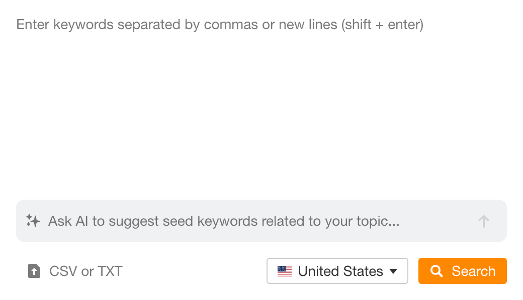 Brainstorm seed keywords with AI