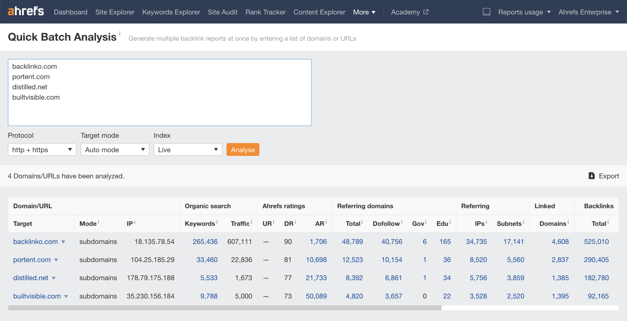 Batch analysis - overview